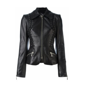 Ladies Black Leather Jacket