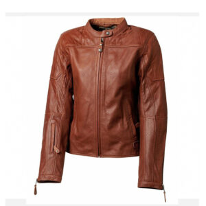 Biker Ladies Brown Leather Jacket