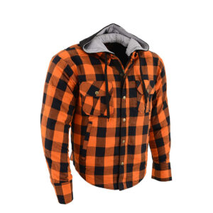 MOTOR BIKE FLANNEL PROTECTIVE HOODED SHIRT