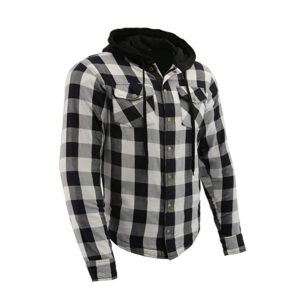 MOTOR BIKE FLANNEL PROTECTIVE HOODED SHIRT