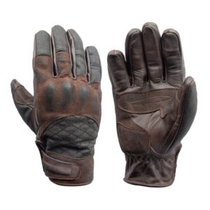 Motor Bike Brown Nubuck Leather Gloves