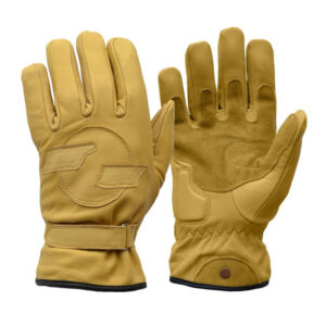 Motor Bike Classic styled fleece & Cowhide Leather Gloves